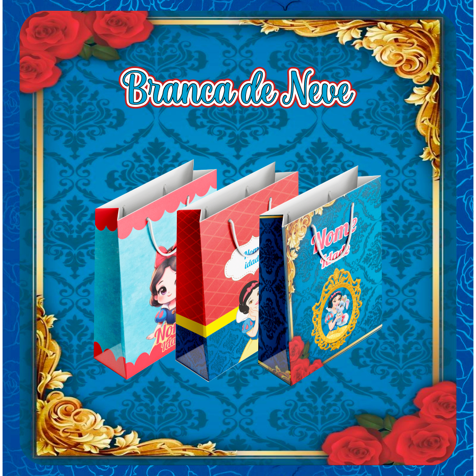 Sacolinhas Personalizadas princesa Branca de neve  para festa infantil - aniversário lembrancinhas