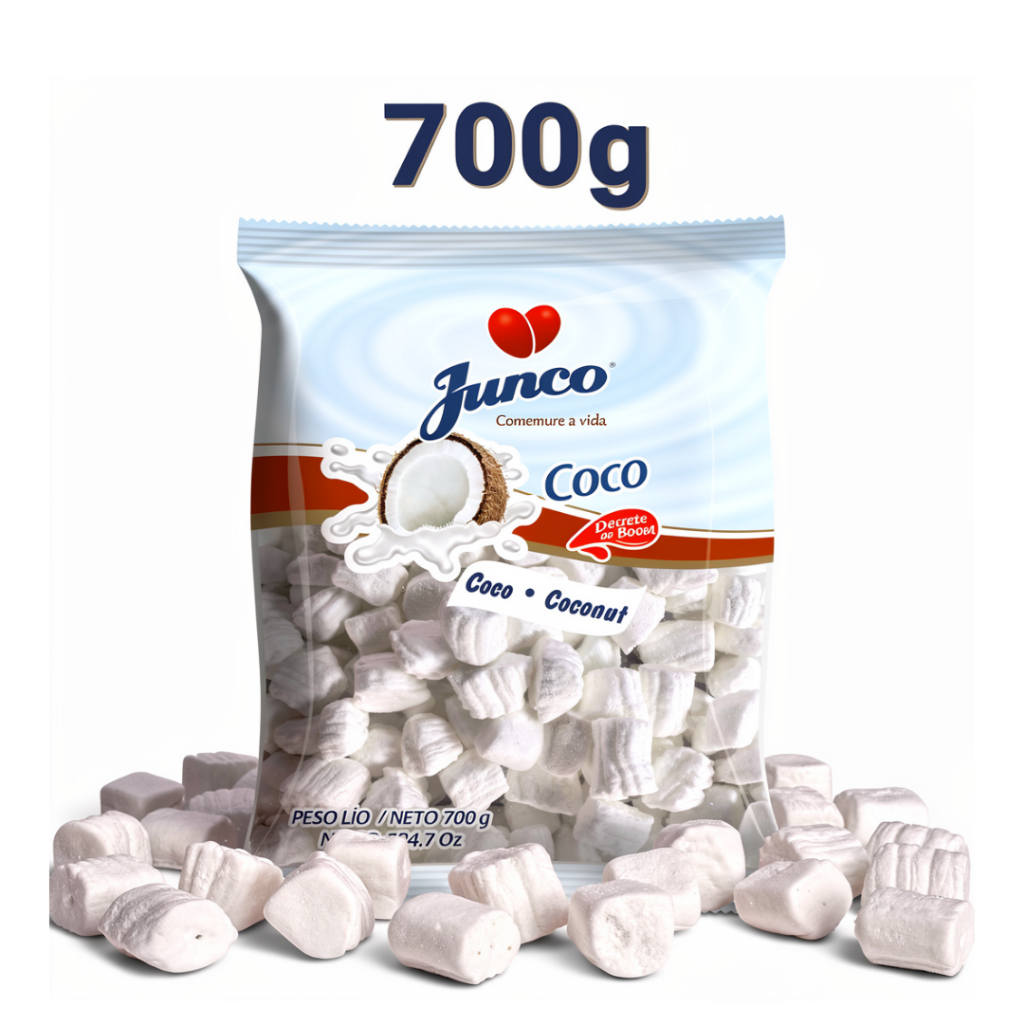 Bala Aniversário Coco Junco 700g | Tradicional, Ideal para Festas e Sacolinhas