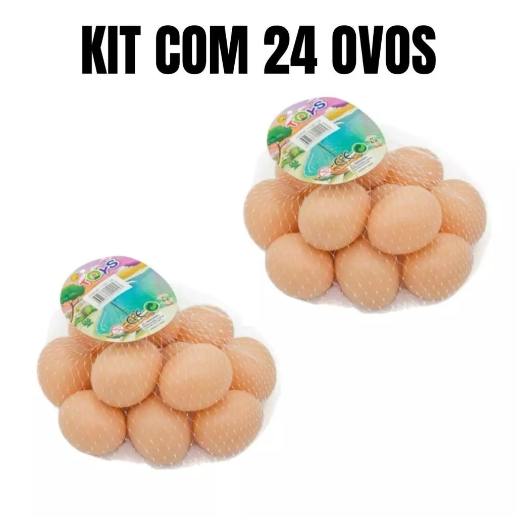 Ovos de Plástico; Kit 12, 24 Ovinhos Caipira; Ovo; Brincadeira; Galinha; Indez em Oferta na Shopee