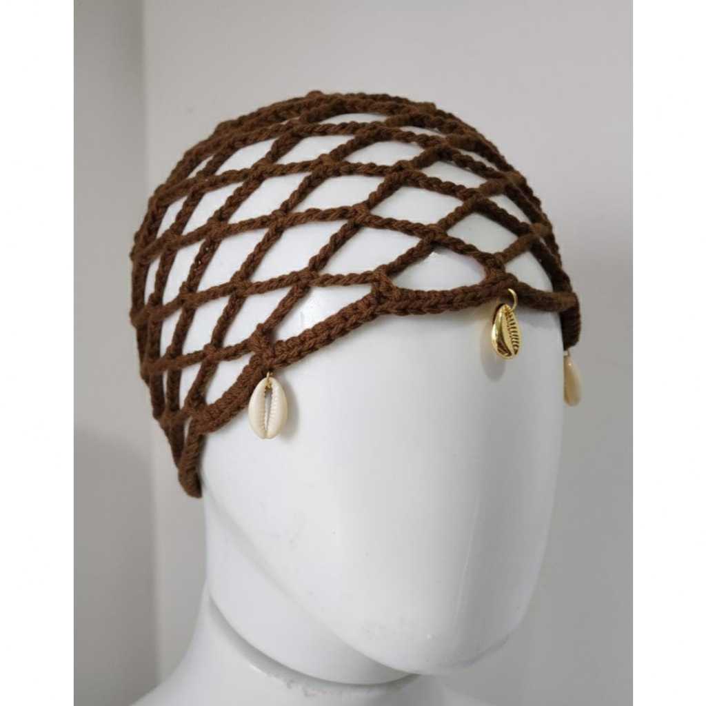 TOUCA CROCHÊ DE BUZIOS NATUAL TENDÊNCIA VERÃO 2026 em Oferta na Shopee