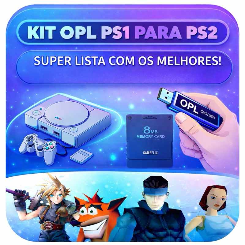 OPL KIT PS1 NO SEU PS2-MEMORY CARD + PENDRIVE em Oferta na Shopee