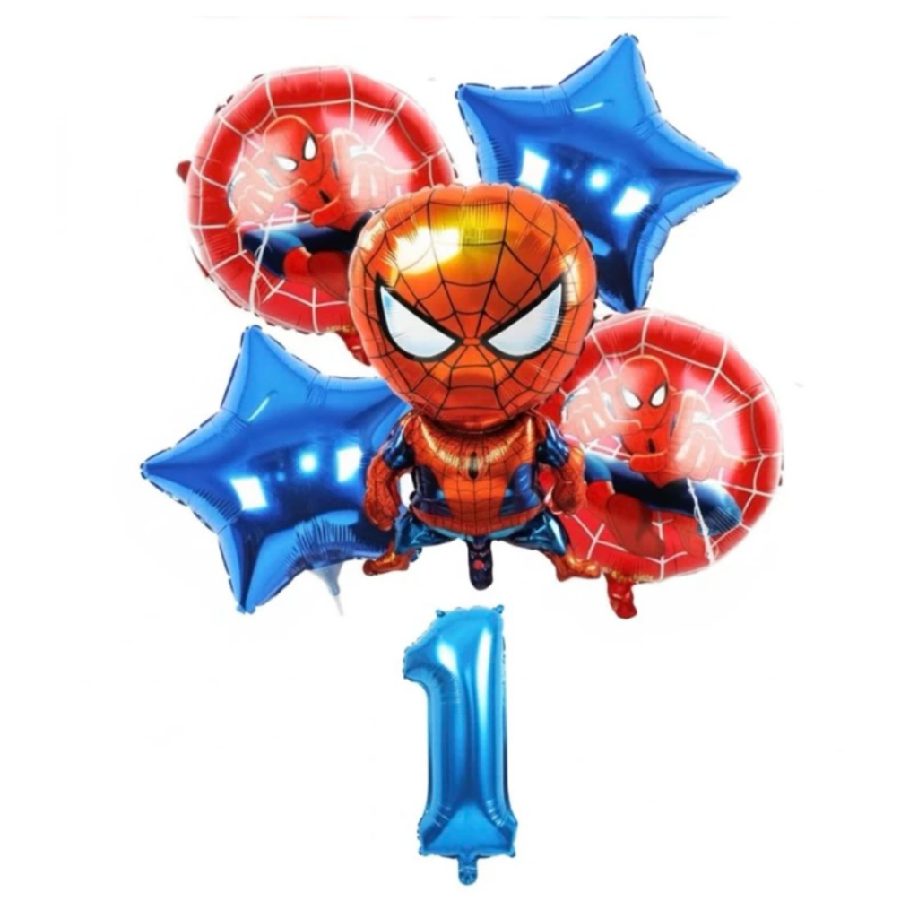 Kit c/ 5/6/7 Balão Homem Aranha Metalizado Aniversário/Festa Decoração Número com 75 cm em Oferta na Shopee