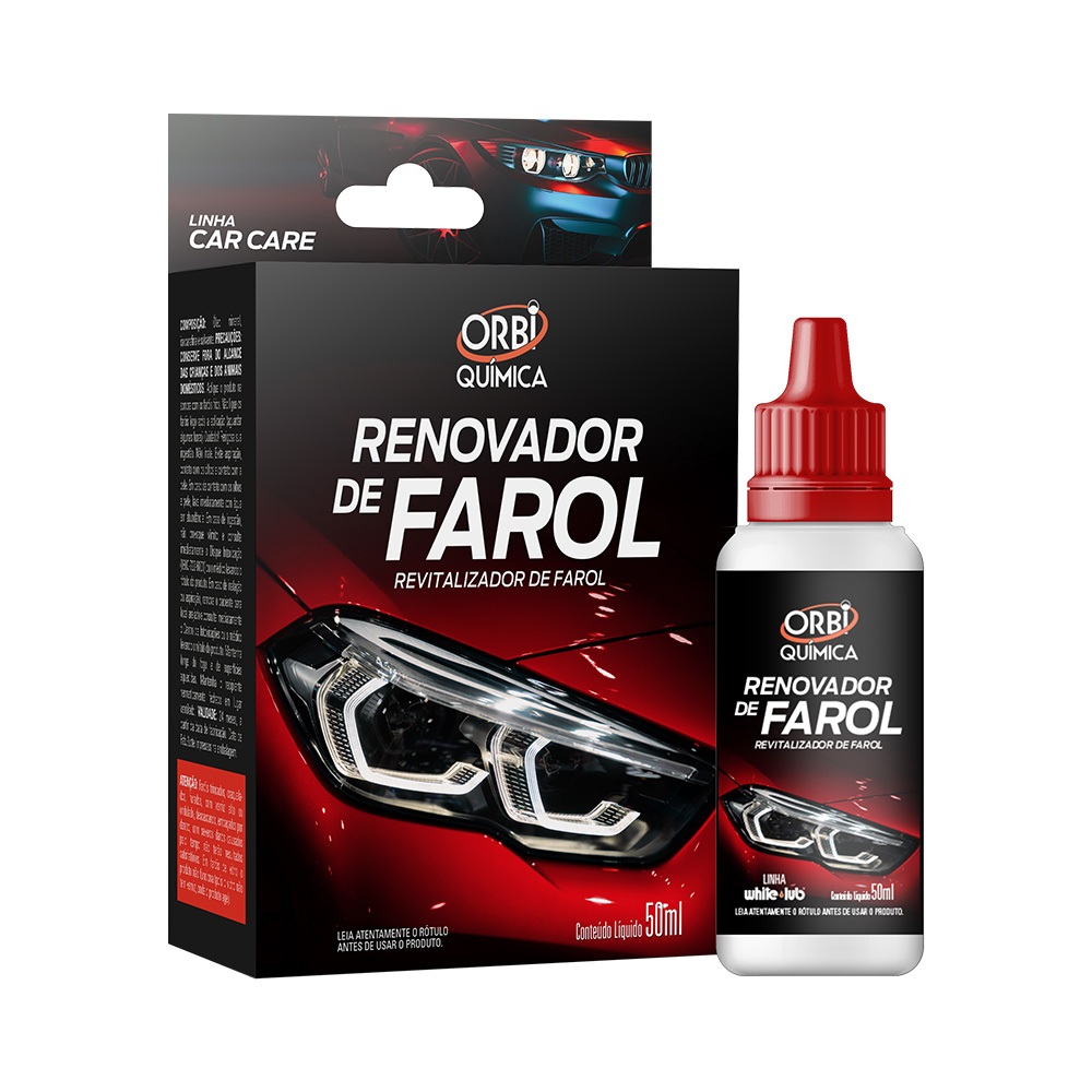Renovador de Farol tira amarelado e fosco do farol Orbi 50ml + estopa em Oferta na Shopee