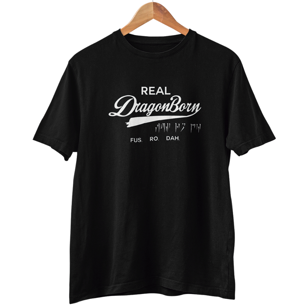 Camiseta Jogo Skyrim Real Dragonborn Fus Ro Dah 100% Algodão