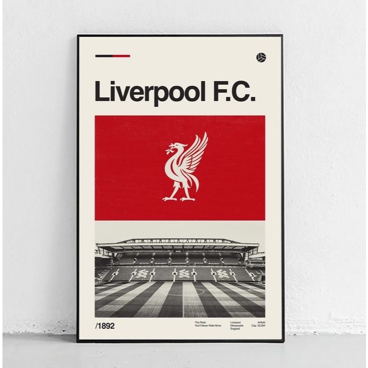 Quadros decorativos Futebol Liverpool F.C. Estádio Anfield Road Minimalista (1 peça)