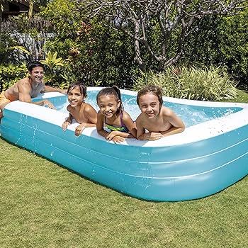 Piscina Inflável Retangular Infantil 3 Anéis 2.6m 2700L Piscina Inflável Playground Swimming Pool Adulto Piscina Grande
