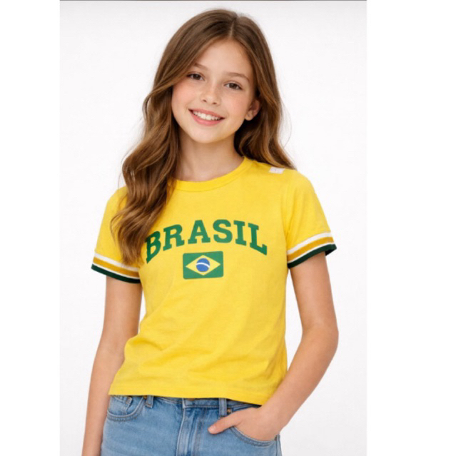 Blusa Infantil Feminina Copa do Mundo Seleção Brasileira!