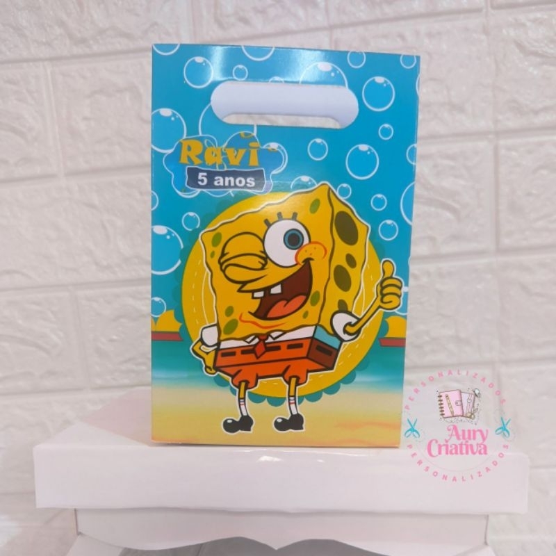 Sacolinha Surpresa P Bob esponja/PEGUE MONTE_Lembrancinhas Personalizadas
