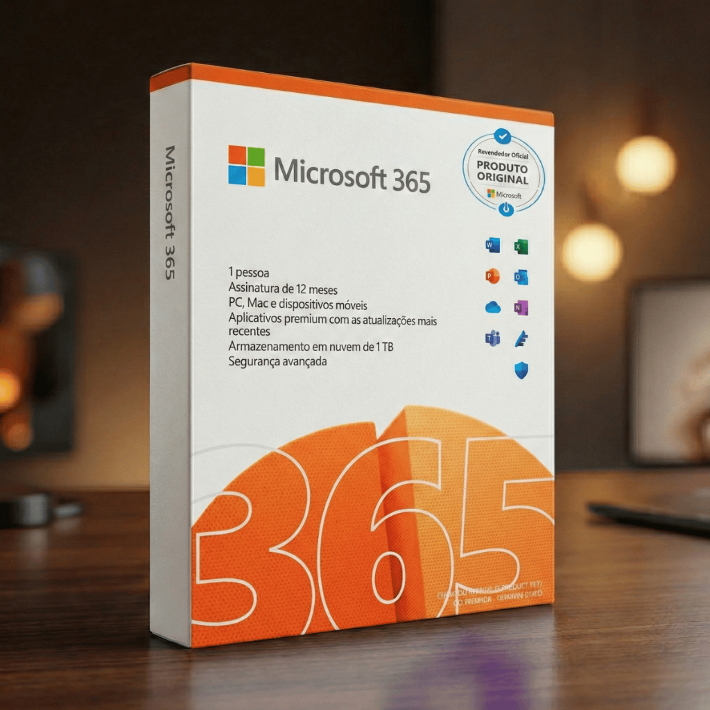 Microsoft Office 365 Personal Mídia Física Licença 12 Meses + 1TB OneDrive 5 pc Assinatura Físico