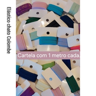 Elástico Colombe Chato Colorido São José n°12\7mm.Cartela com 1 metro cada. Costura Criativa em Oferta na Shopee