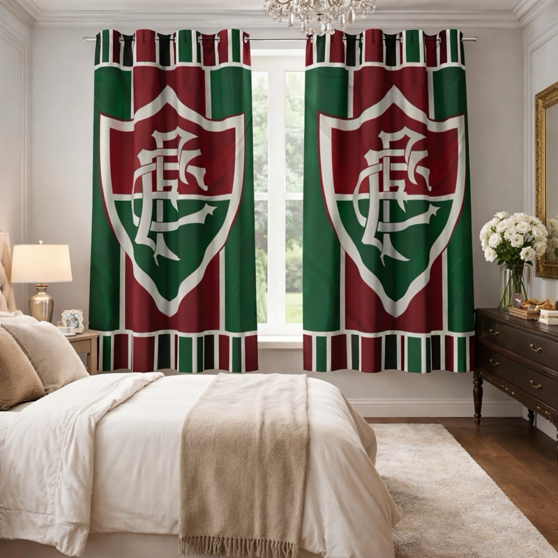 Cortina Personalizada De Time Futebol Brasileiro Estampa Fluminense em Oferta na Shopee