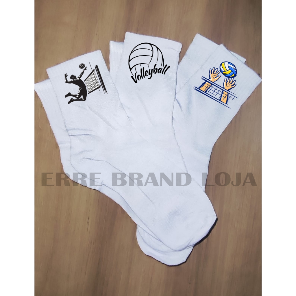 Meias kit 3 pares Vôlei esportes Volleyball adulto infantil serve do 34 ao 42 envio rápido em Oferta na Shopee