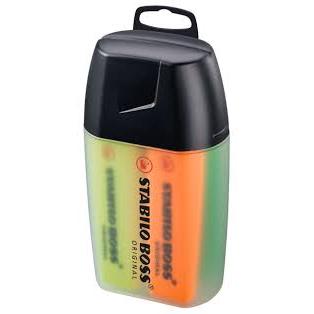 Marca Texto - STABILO 4 BOSS ORIGINAL 7004-3 - Estojo Big Plástico C/4 Cores Neon Sortidas