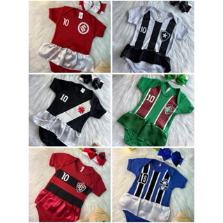 Roupa Bebê Menina Body com Saia Temático Time de Futebol Mesversário e Enxoval Promoção em Oferta na Shopee