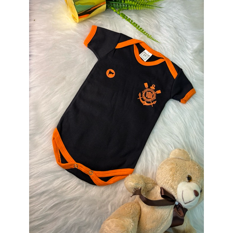 Body Bebê Infantil Mêsversário Temático Time Corinthians Novo Uniforme Personagens Fantasia