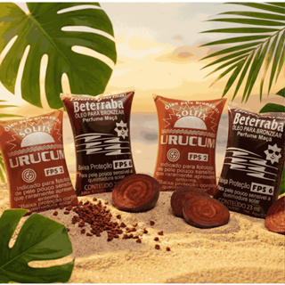 Kit Com 4 Óleo Bronzeador Bronzear Beterraba E Urucum Bronze FPS6 23ml em Oferta na Shopee