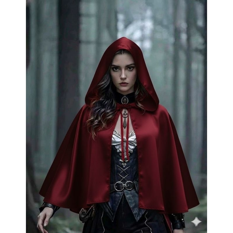 Capa Cetim, Medieval, Celta, Bruxa, Halloween, Chapeuzinho Vermelho, Outlander, Vampiro, Pombagira