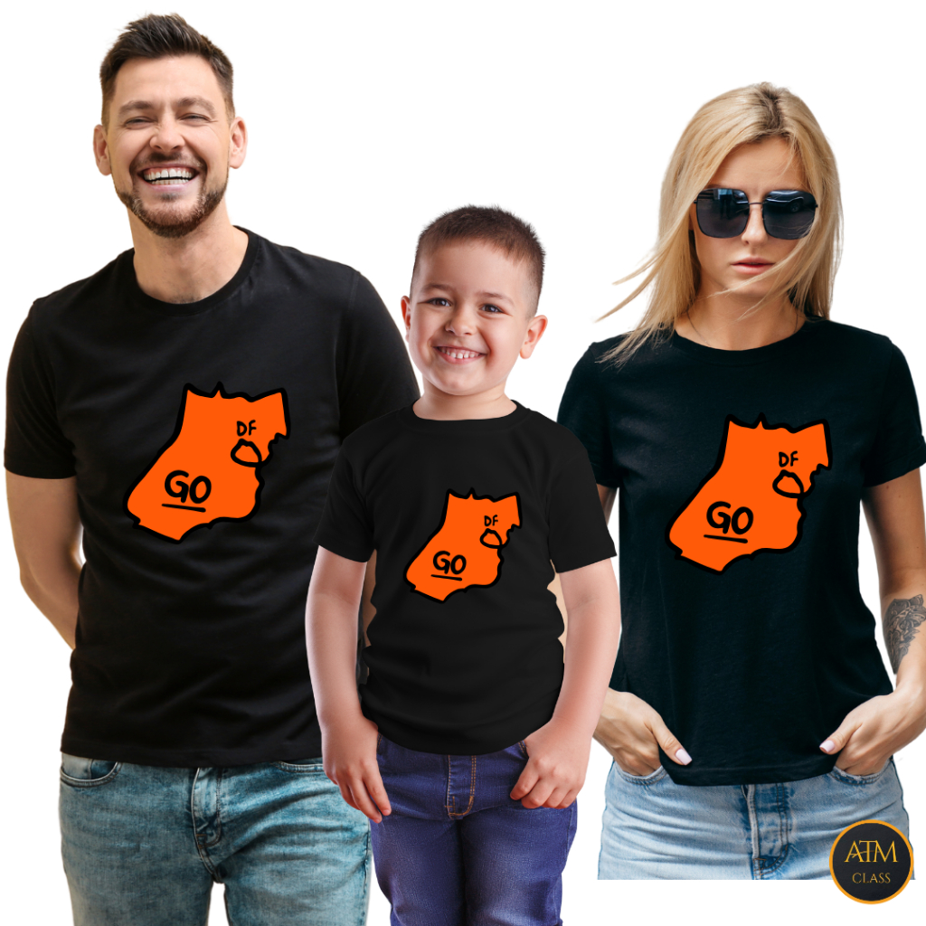 Lindo Conjunto de Familia Camiseta Estado Goias Blusa 100% Algodão Envio Imediato