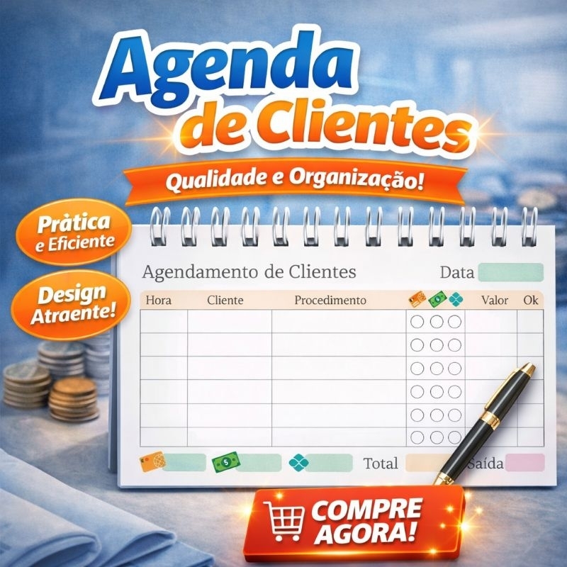 AGENDA - AGENDAMENTO DE CLIENTES - TAMANHO 15X10cm - 160 Páginas (80 Folhas) em Oferta na Shopee