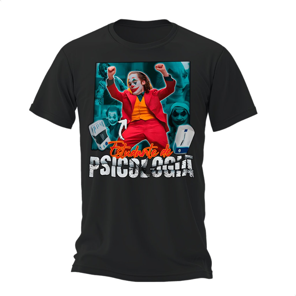 Camiseta Unissex Psicologia Estilo Coringa Vilão Insano Estampa Criativa Algodão