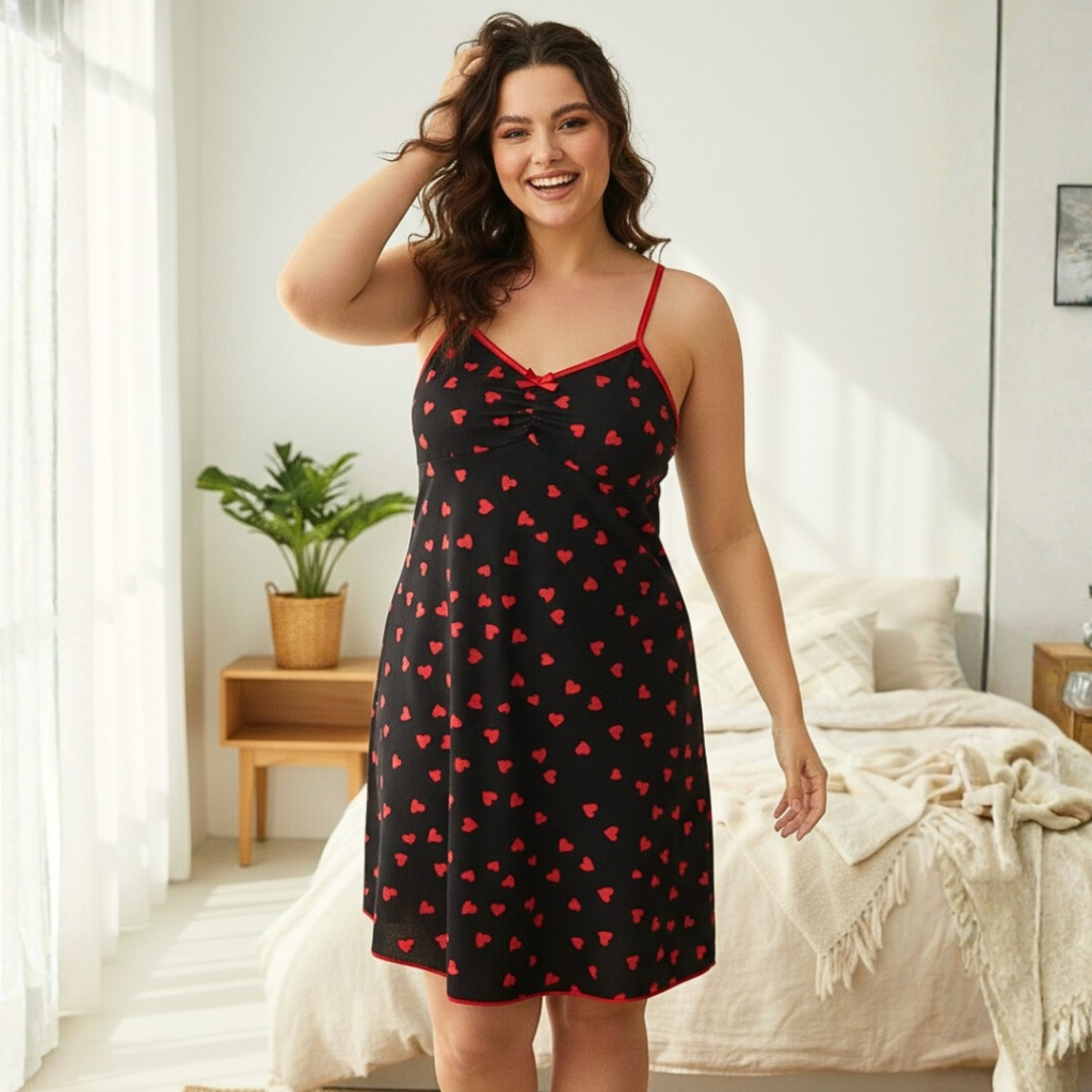 Camisola Estampada Plus Size Sem Bojo Alcinha Confortável Feminina Verão Dormir Pijama Extra Grande