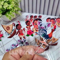 Topper e Tag Personalizada para Doces Tema Moana baby | Festa Infantil | Lembrancinha Aniversário