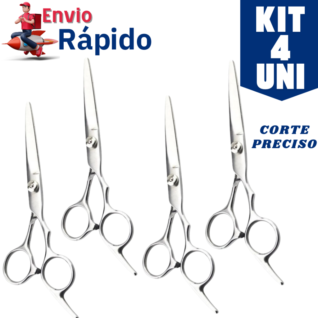 Tesoura Cabelereiro Profissional 6" 1/2/3/4 Uni Cabelo Salão de Beleza Precisão Barbearia Aço Inox