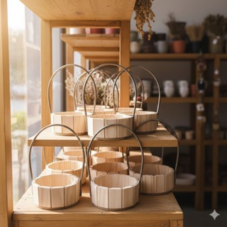 kit 10  cestas redonda 11 cm, mini em Oferta na Shopee