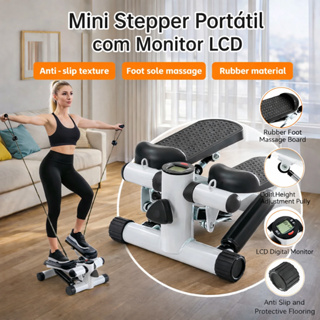 Mini Stepper Portátil com Monitor LCD - Simulador de Caminhada para Pernas, Glúteo, Musculação e Fisio em Oferta na Shopee