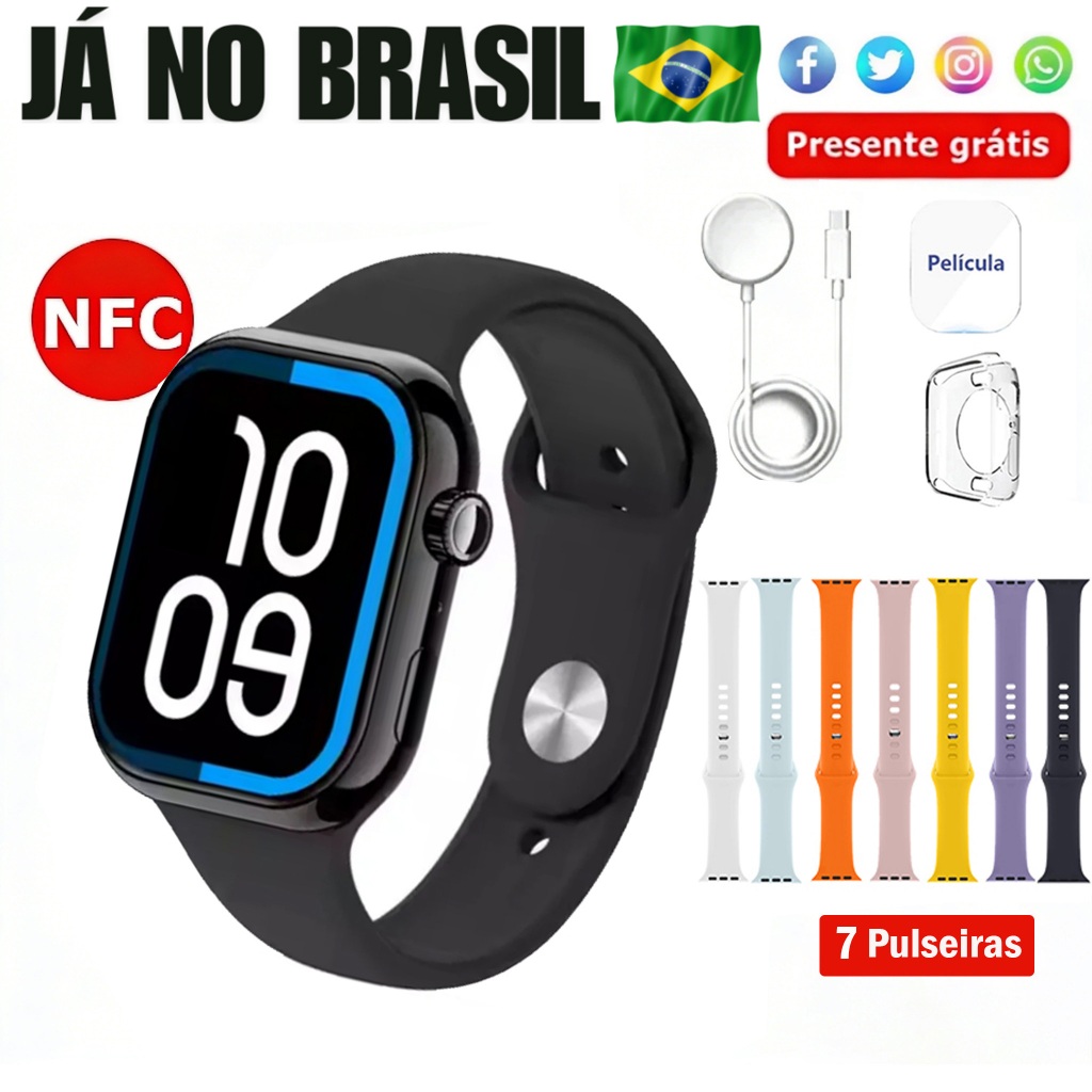 Smartwatch S20 Pro Max Relógio Inteligente 2026 Nova Série 9 Amoled Calculadora Chamadas Bluetooth Smartwatch