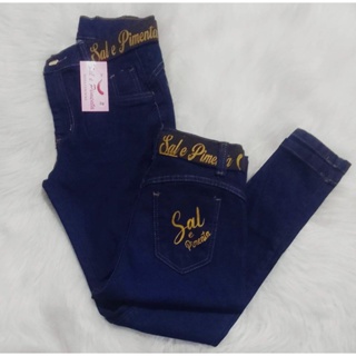 ✨ Calça Jeans  Sal e Pimenta – Cintura Alta bastante lycra✨ em Oferta na Shopee