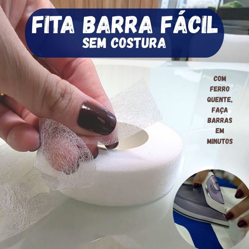 Bainha Mágica Instantânea Fita Dupla Face Termocolante Barra Roupa Fácil 2cm x 50 metros em Oferta na Shopee