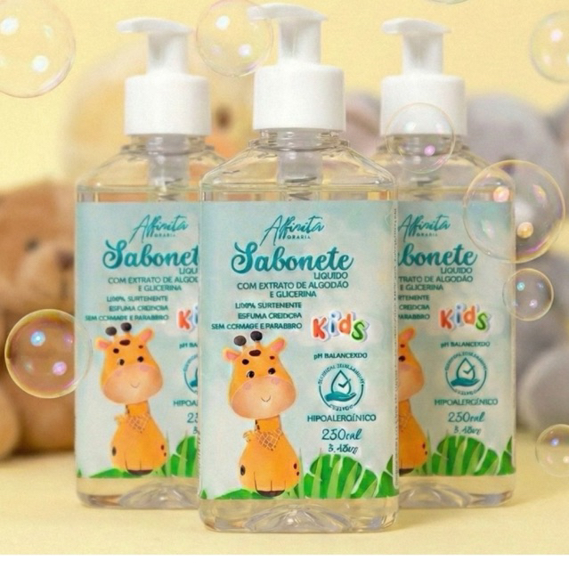 KIT 3 SABONETES INFANTIL GLICERINADO – DA CABEÇA AOS PÉS em Oferta na Shopee