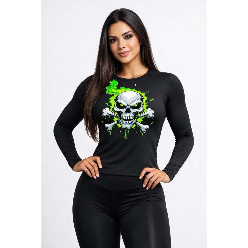 Camisa Térmica Feminina Segunda Pele – Compressão + Proteção UV – Leve, Ajustada e Proteção UV