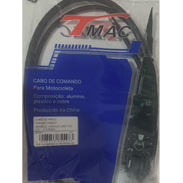 Cabo de Freio Moto Haojue Lindy 125 2017 em diante TM8027