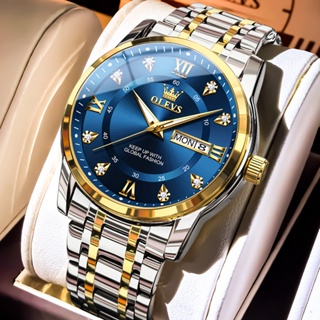 OLEVS Relógio Masculino Luminoso Brilhante A Prova D água Dourado Luxo Orient Original De Aço Inoxidável 5513 em Oferta na Shopee