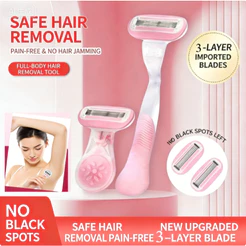 Lâminas de Remoção de Pêlos Feminina - Barbear Suave, Portátil, Compatível com Gillette