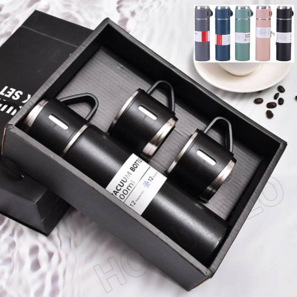 Imagem 500ml Garrafa Térmica Vacuum Bottle Inox Xícaras Bebidas Fria ou Quente, Várias Cores