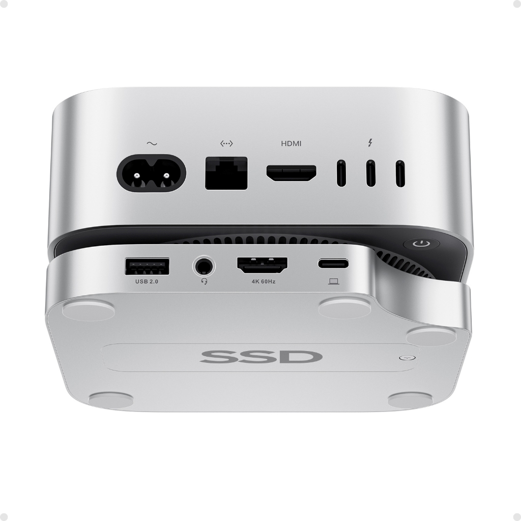 PULWTOP Hub Usb C Dock Station Mac Mini M4 e Mac Mini M4 Pro com Case SSD Nvme HDMI 4K60Hz