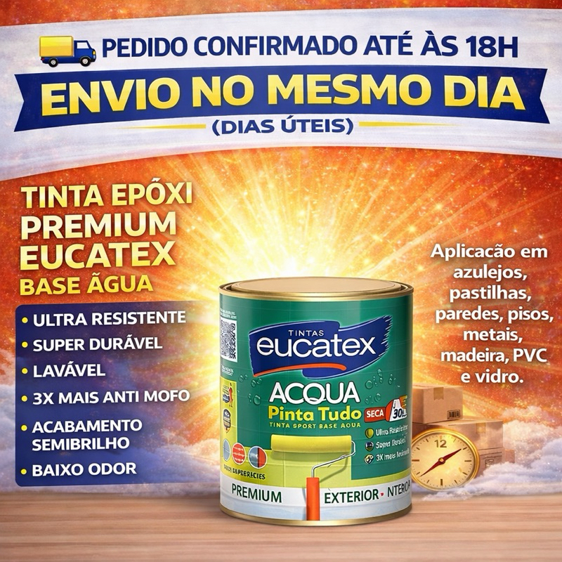 Tinta Epóxi Cozinha Banheiro Azulejo Pinta Tudo Base Agua Eucatex Branco 900ml