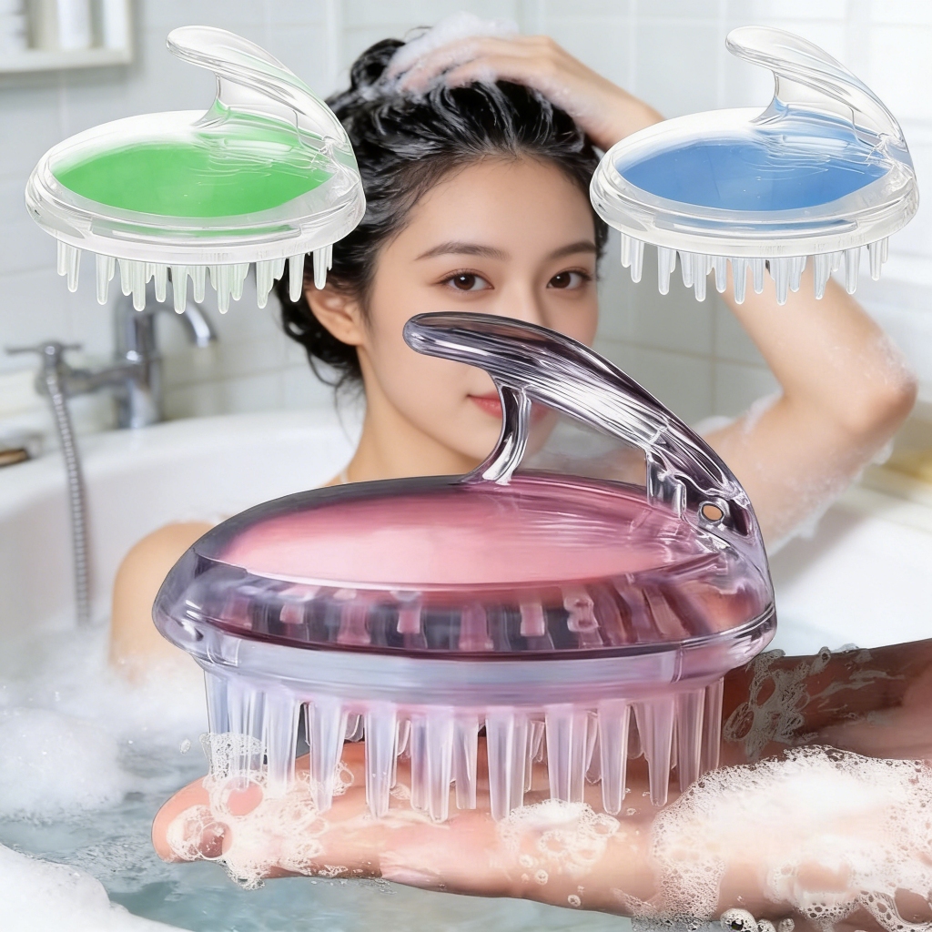 KIT 1/2/3 Peças Escova Massageador De Couro Cabeludo Pente de Silicone Macio Anti-caspa Caspa De Cabelo Limpeza Profuda em Oferta na Shopee