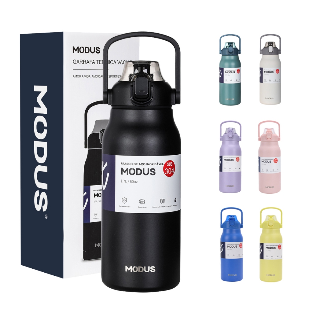 MODUS Garrafa Térmica De Viagem Inox 1700ml Com Isolamento A Vácuo em Oferta na Shopee