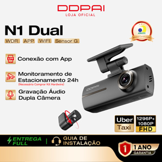 Câmera Veicular DDPAI N1 Dual 1296P+1080P WiFi App Supercapacitor Visão Noturna Gravação em Loops em Oferta na Shopee