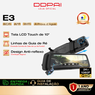 DDPAI Mola E3 Câmera Espelho Veicular 2K+1080P com Tela de 10 polegadas Controle por WIFI-APP em Oferta na Shopee