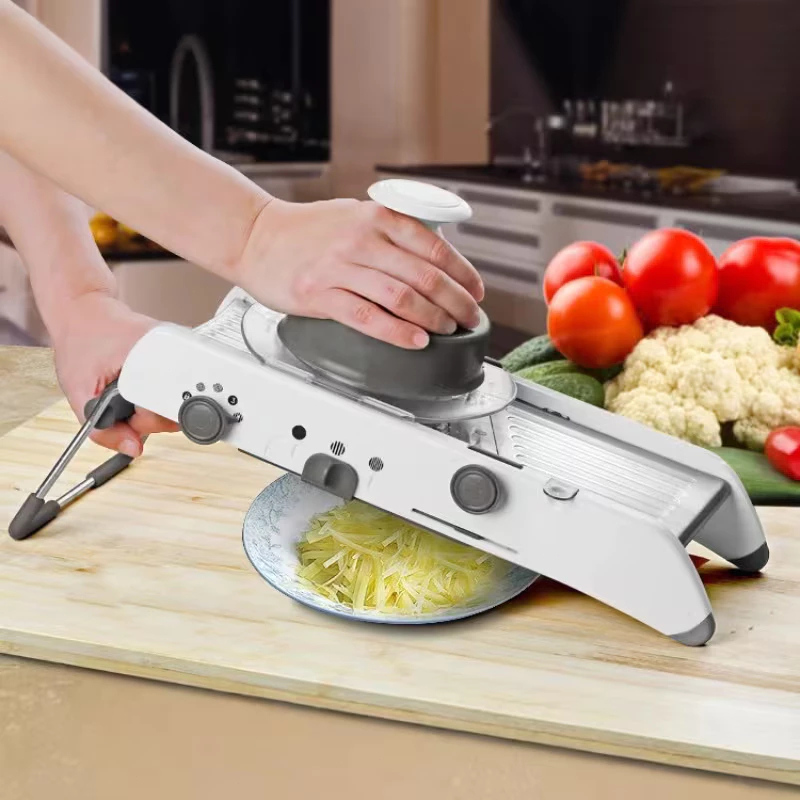 Mandolin Profissional Ajustável Cortador Fatiador Legumes Frutas 4 espessuras Inox