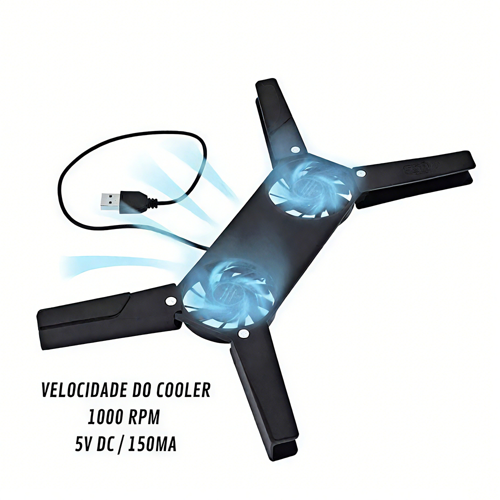 Suporte Base Notebook com Cooler de Ventilação e Dissipador de Calor em Oferta na Shopee
