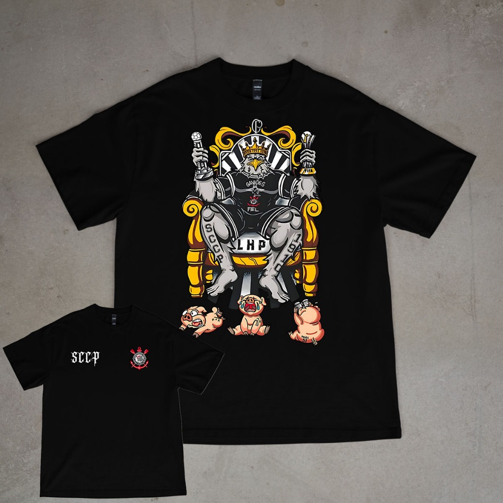 Camiseta SCCP Frente e verso MOSAICO DA TORCIDA NO DÉRBI Gaviões da Fiel 100% Algodão