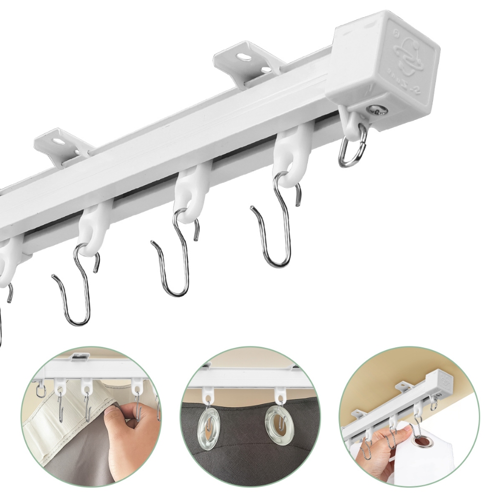 Porta Cortina Multiuso Box Varão Bastão Para Banheiro de Extensível Universal Ajustável Trilha de cortinas[0.8-2.1m]