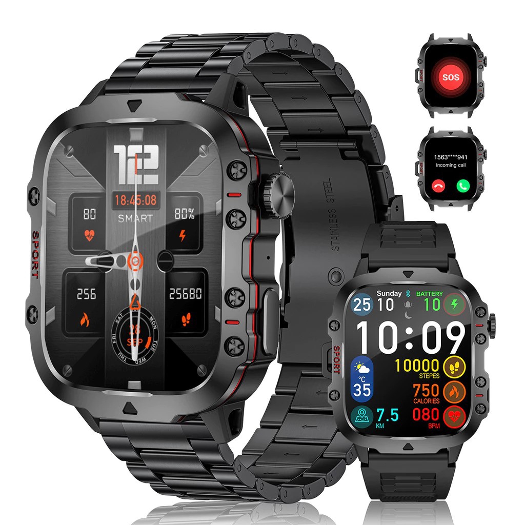2026 New Smart Watch Men 3ATM à prova d'água Chamada Bluetooth Esportes ao ar livre Relógio inteligente
