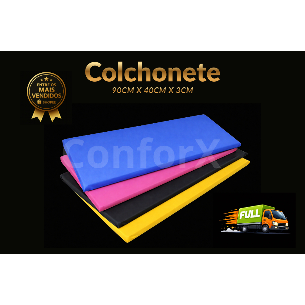 Colchonete 90cm x 40cm x 3cm Espuma D23/D28 Academia, Creche, Exercicios Abdominais, Ginastica, Yoga em Oferta na Shopee